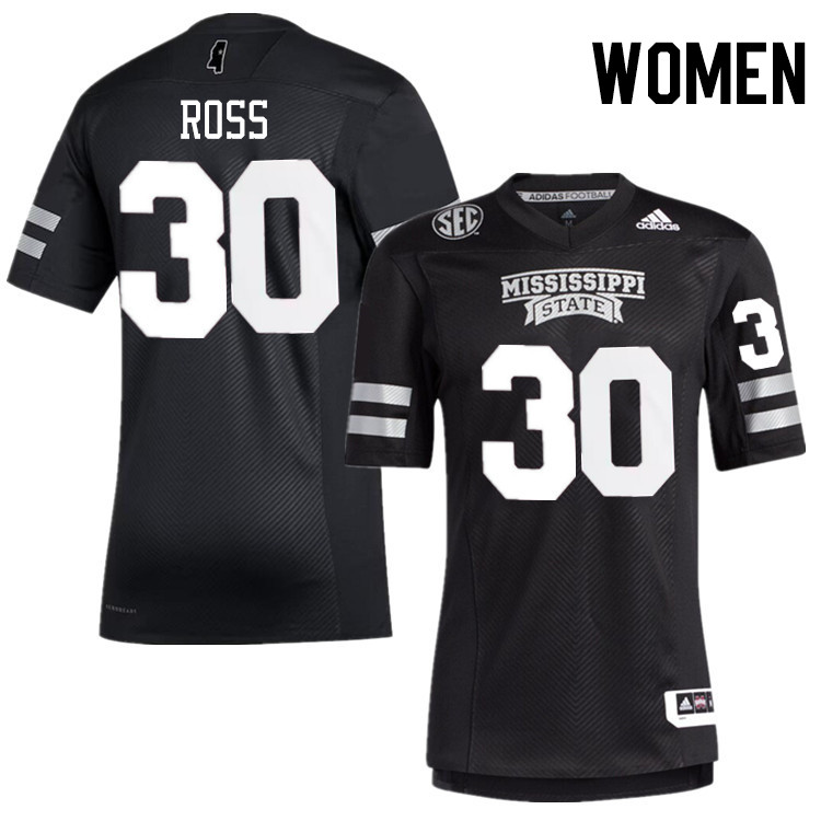 Women #30 Marcus Ross Mississippi State Bulldogs College Football Jerseys Stitched-Black